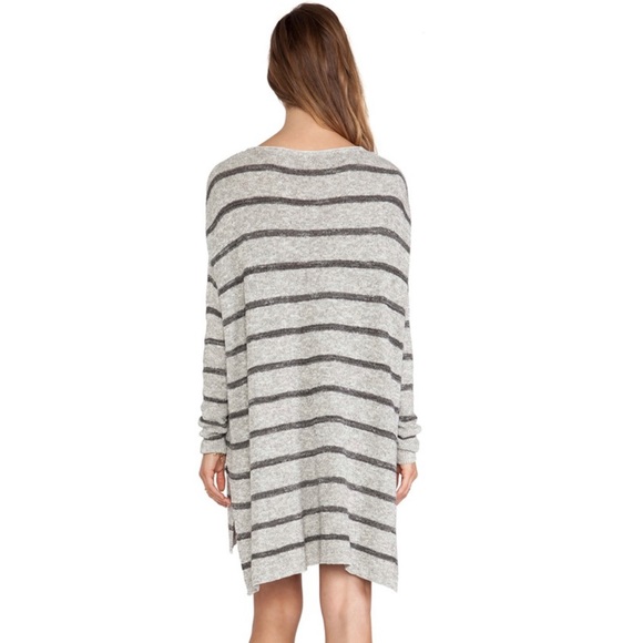Free People High/Low Tunic Striped Grey - Picture 3 of 9